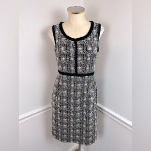 LANDS’ END Sleeveless Black White Career Sheath Dress | Size 6
